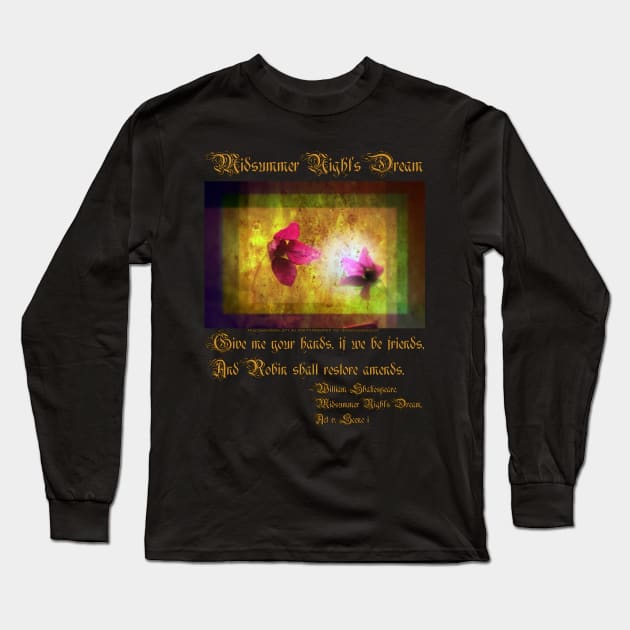 marriage of Titania; Salmon berry floral duet Long Sleeve T-Shirt by DlmtleArt